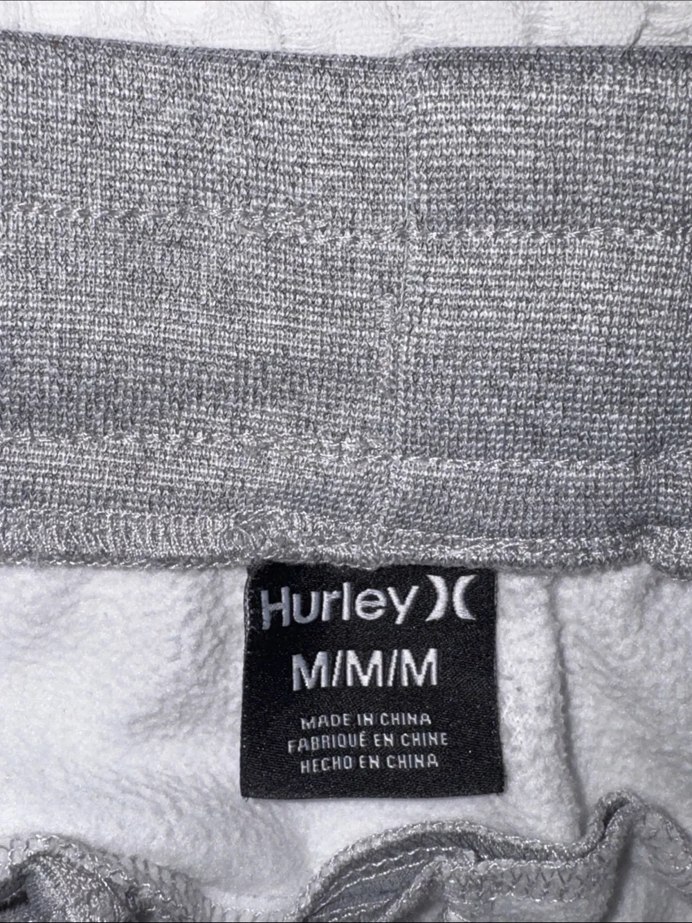 Hurley Men’s Size Medium Gray Drawstring Jogger Sweatpants